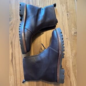 Vince Brown Leather Zip Front Boots